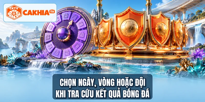 Chọn ngày, vòng hoặc đội khi tra cứu kết quả bóng đá