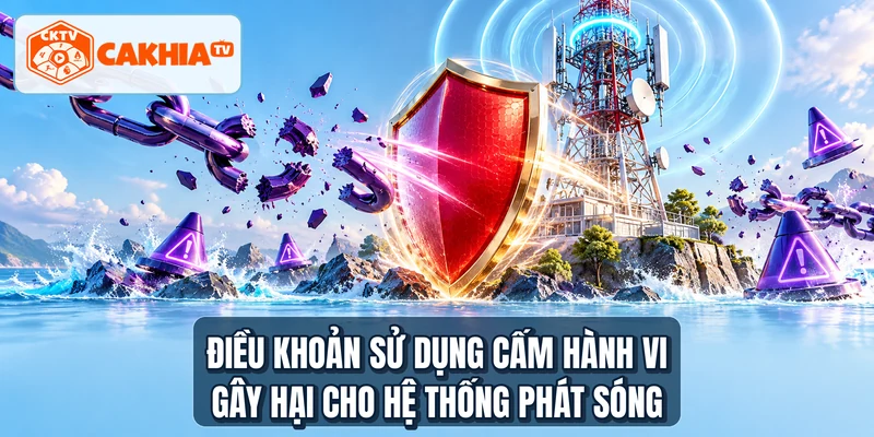 Điều khoản sử dụng cấm hành vi gây hại cho hệ thống phát sóng