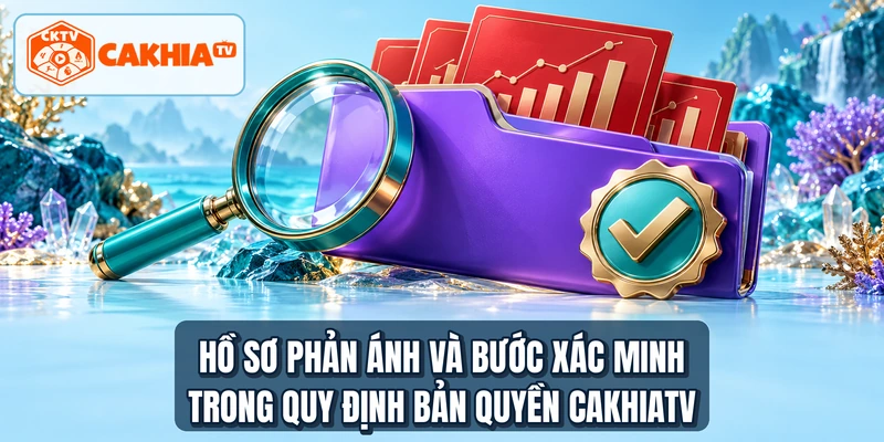 Hồ sơ phản ánh và bước xác minh trong quy định bản quyền CakhiaTV