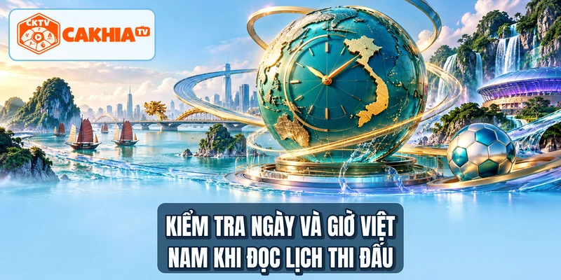 Kiểm tra ngày và giờ Việt Nam khi đọc lịch thi đấu