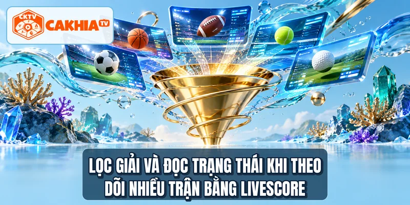 Lọc giải và đọc trạng thái khi theo dõi nhiều trận bằng livescore