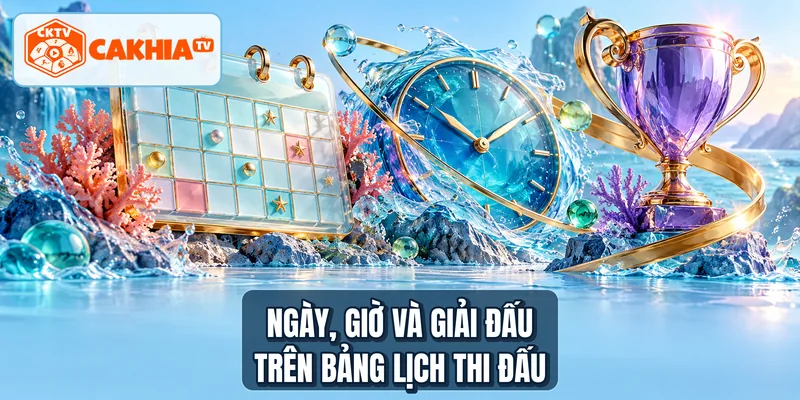 Ngày, giờ và giải đấu trên bảng lịch thi đấu