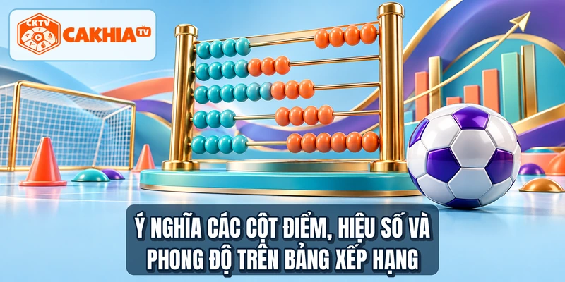 Ý nghĩa các cột điểm, hiệu số và phong độ trên bảng xếp hạng